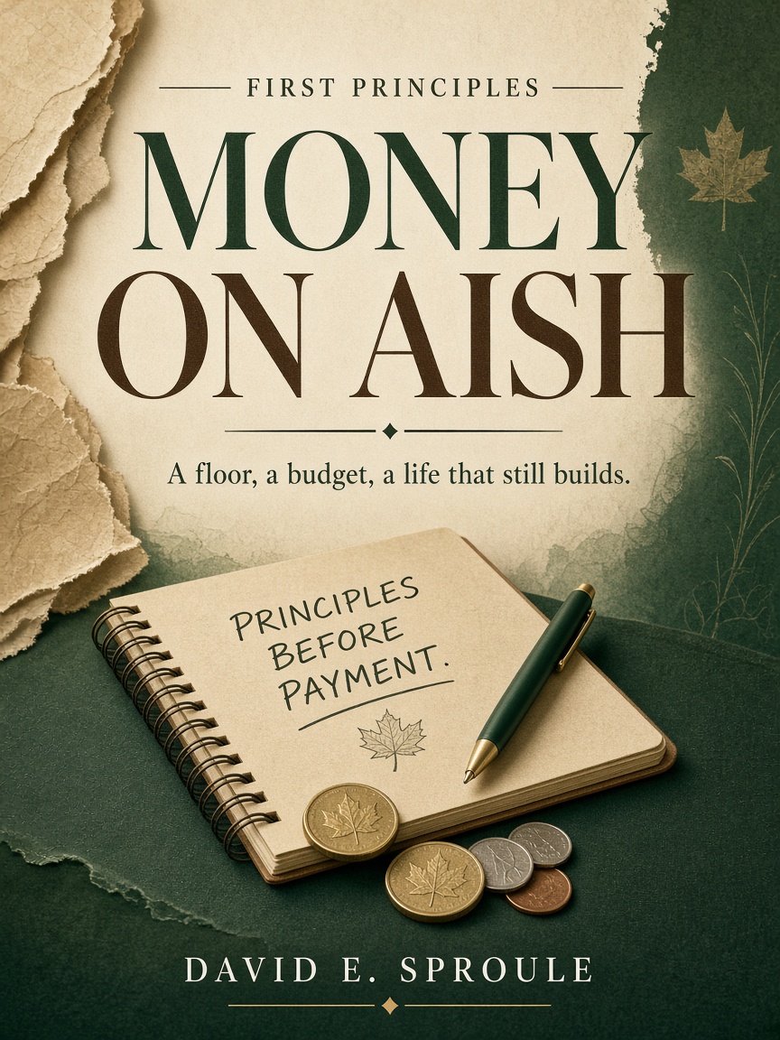 Cover concept for First Principles Money on AISH