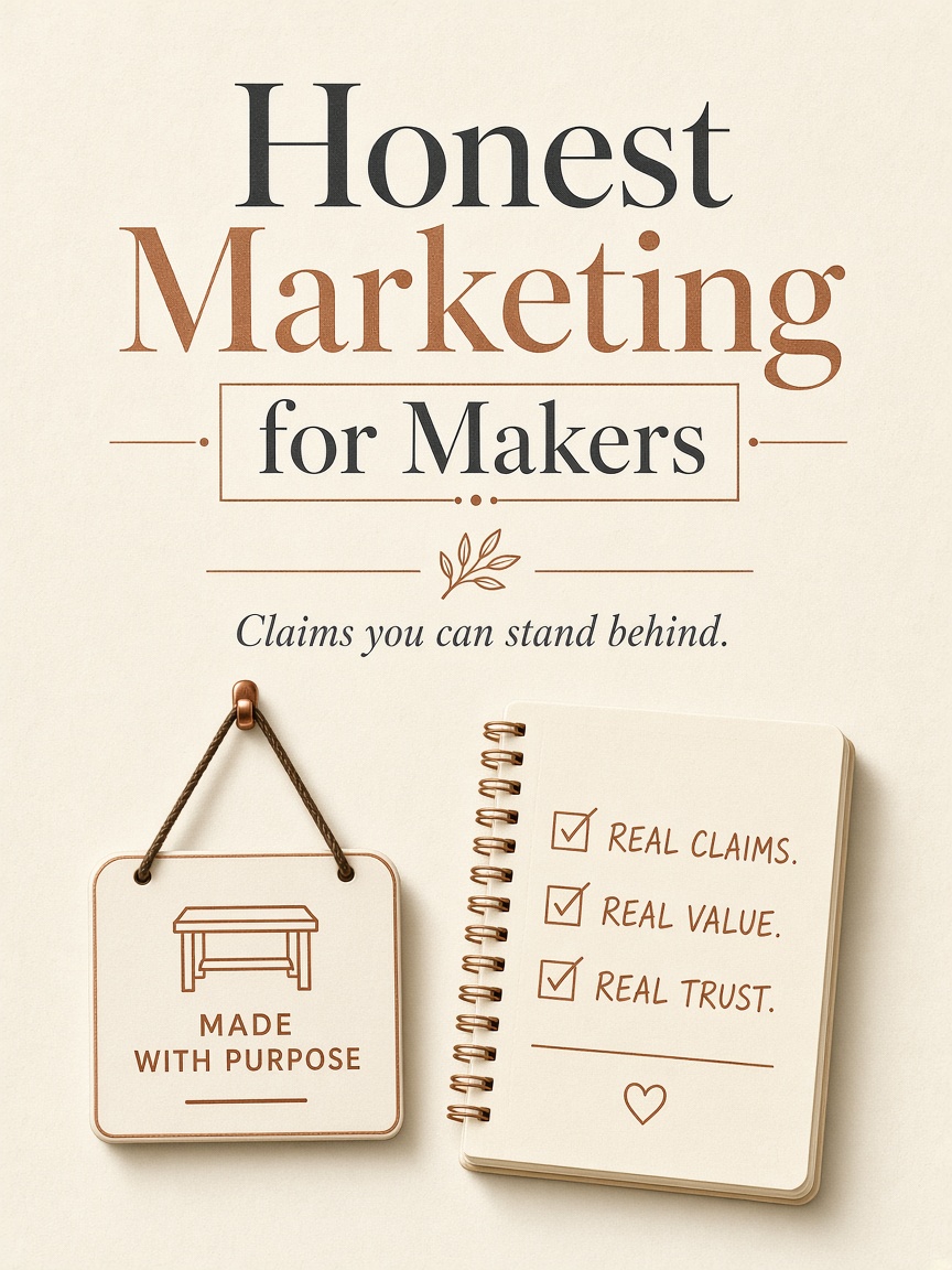 Cover concept for Honest Marketing for Makers