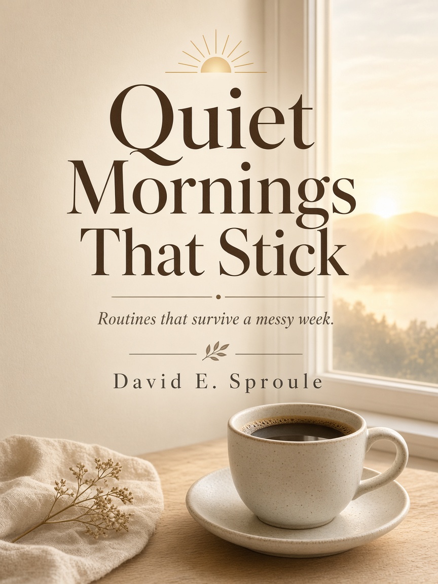 Cover concept for Quiet Mornings That Stick