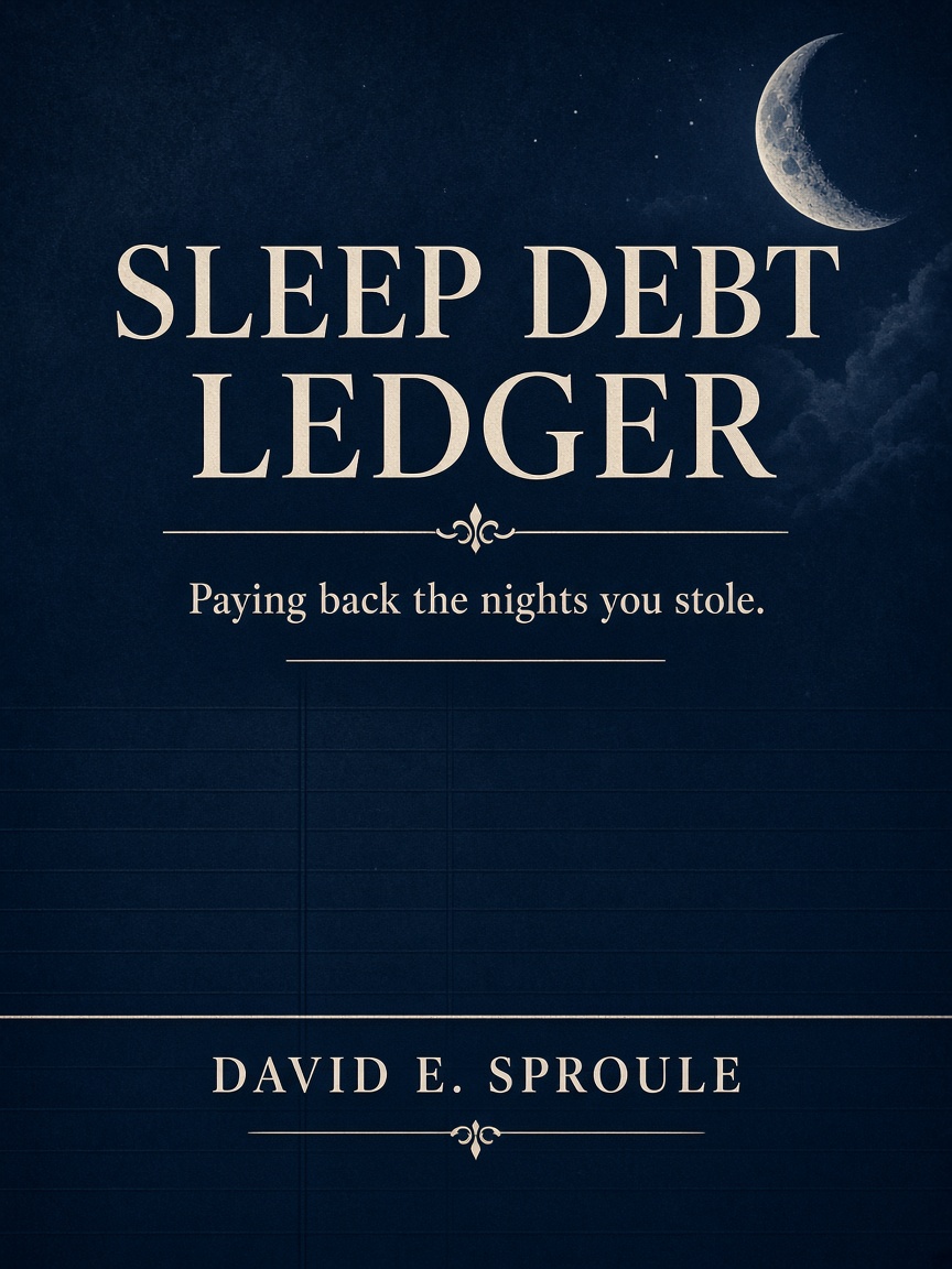 Cover concept for Sleep Debt Ledger