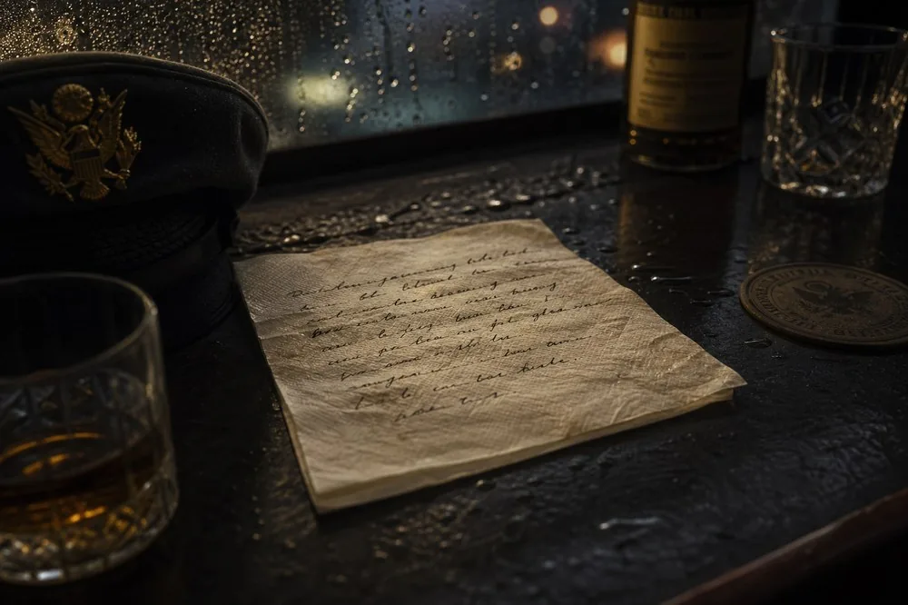 Napkin contract scene
