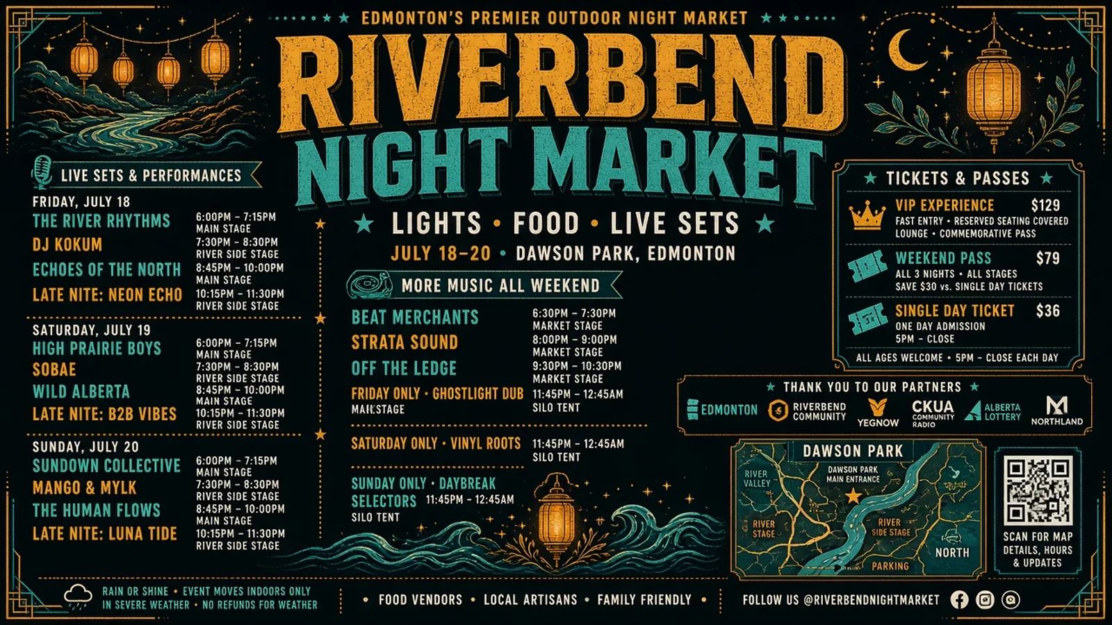Demo busy festival poster Riverbend Night Market